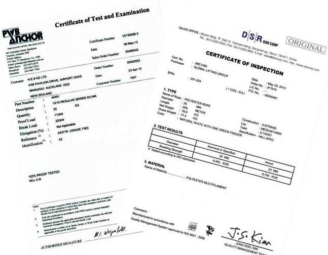 Product Certificates