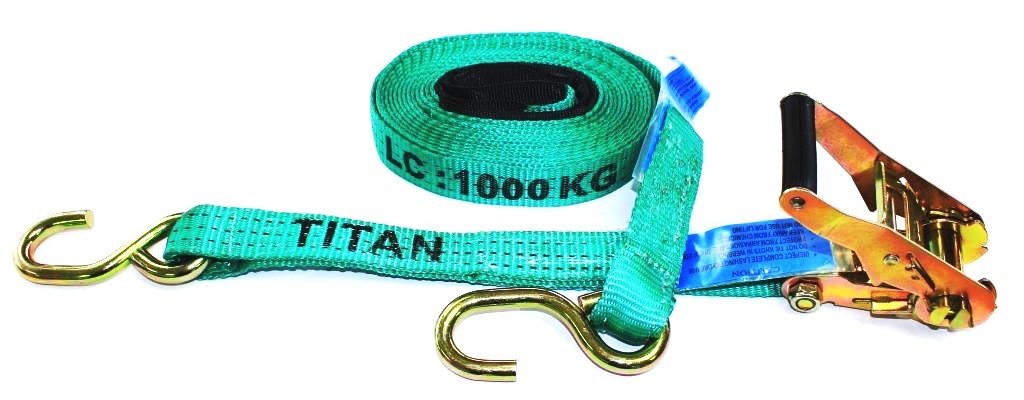 Tiedown - 1.0T Titan Green 6.5m S/HK c/w Sleeves