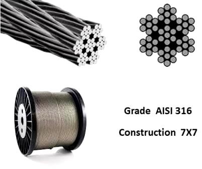 Stainless Wire Rope - AISI316 7X7