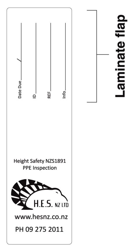 Inspection Tag - PPE Height Safety