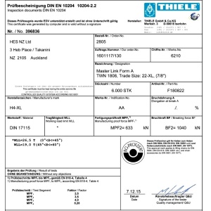 THIELE G80 Certificates
