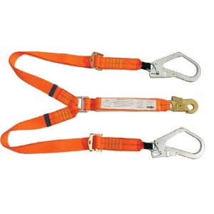 2.0m Adjustable Twin Lanyard c/w Scaffold Hks