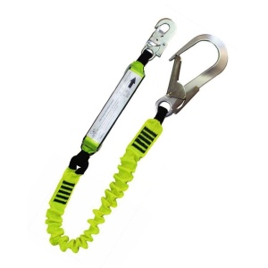 2.0m Elastic Single Web Lanyard c/w Scaff Hks