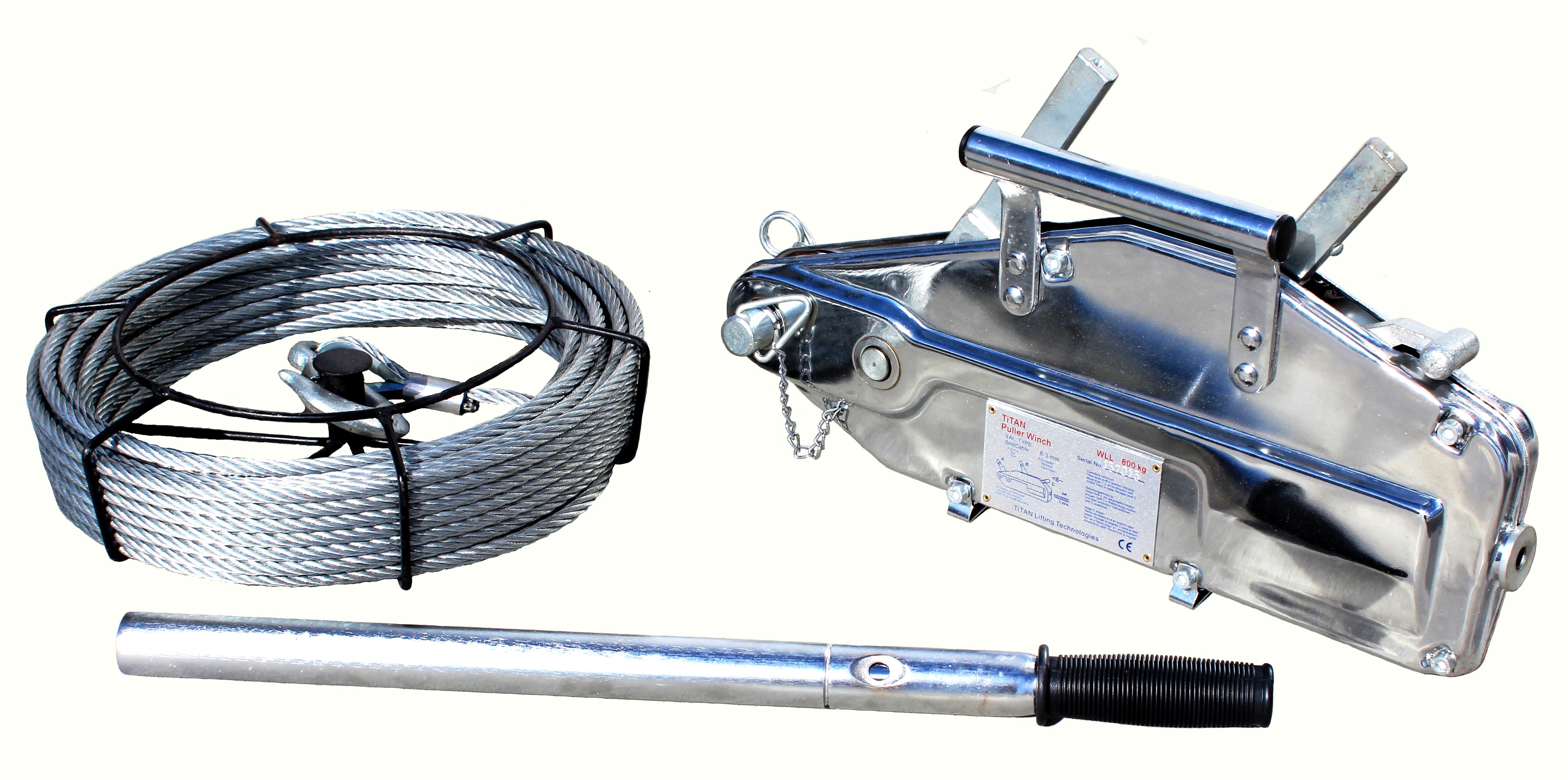 Titan AMG Winch 0.8T Lift / 1.25T Pull c/w 20m Cable