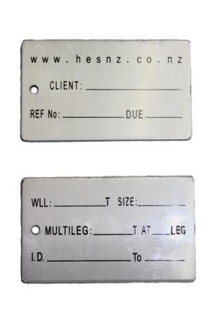 Identification Alloy Tag - BIG HES NZ
