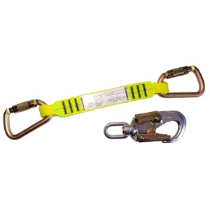 35mm Web Short Connector C/w Karabiners & Swivel Safety Hk