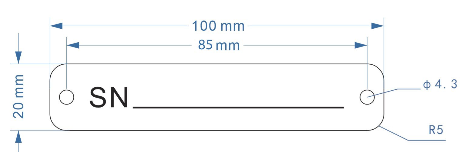 2.0mm WM Stainless SS304 Bin Tag 