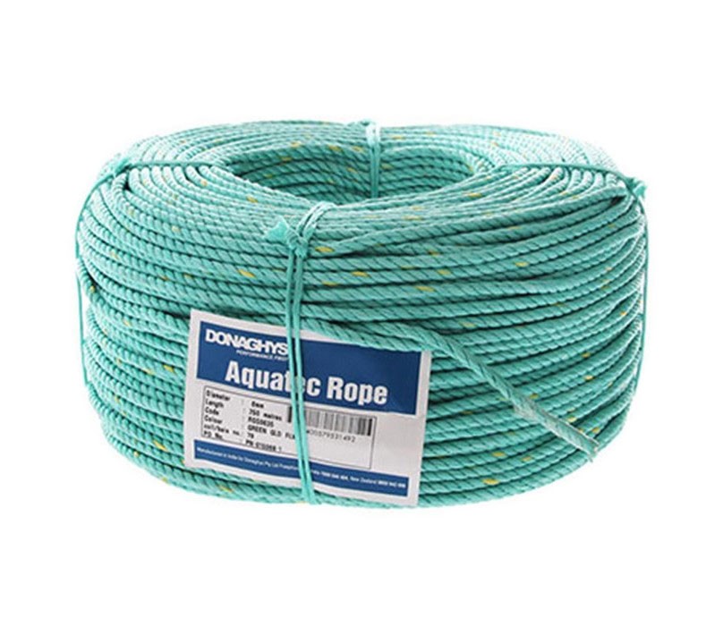 8mm Aquatec Green PP 3 Strand Rope 250m Coil