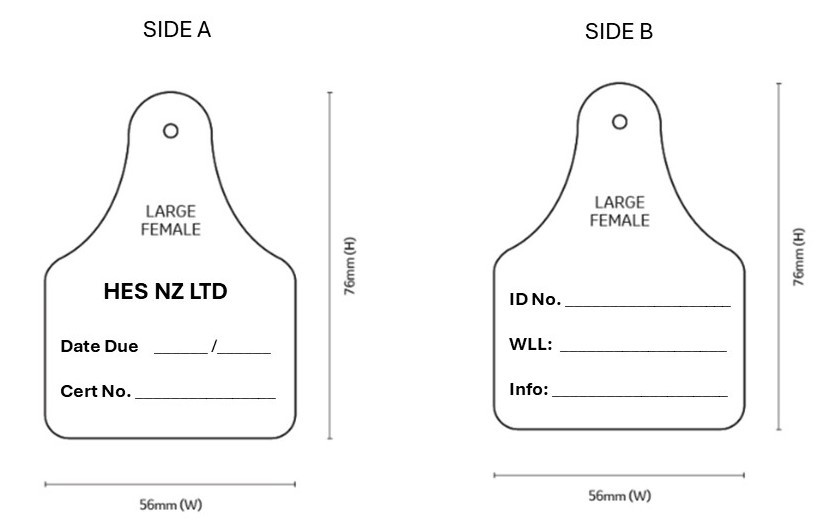 Large HES ID/Due Date - White Marker Tag
