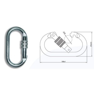 Karabiner - Oval Steel Screwgate 24KN