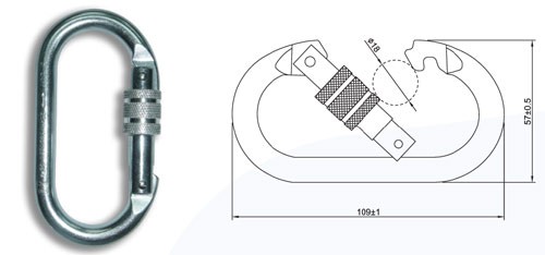 Karabiner - Oval Steel Screwgate 24KN 