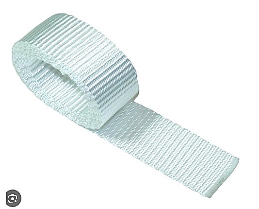 25mm White Polyester Flat Webbing 20m 